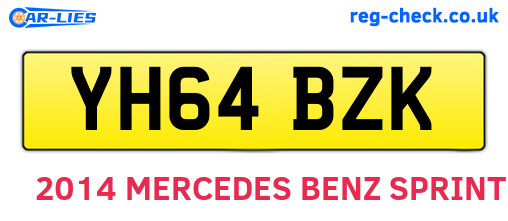 YH64BZK are the vehicle registration plates.