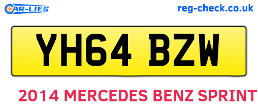 YH64BZW are the vehicle registration plates.