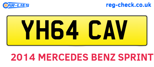 YH64CAV are the vehicle registration plates.