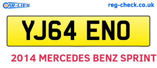 YJ64ENO are the vehicle registration plates.