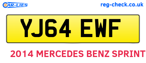 YJ64EWF are the vehicle registration plates.