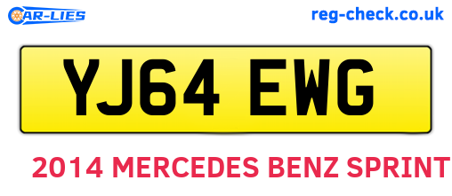 YJ64EWG are the vehicle registration plates.