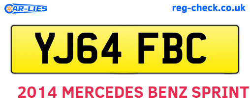 YJ64FBC are the vehicle registration plates.