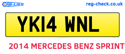 YK14WNL are the vehicle registration plates.