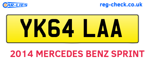 YK64LAA are the vehicle registration plates.
