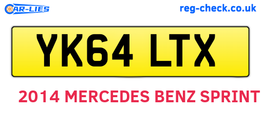 YK64LTX are the vehicle registration plates.