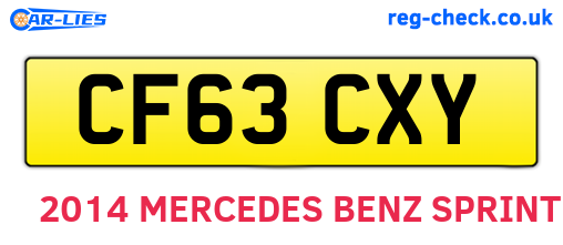 CF63CXY are the vehicle registration plates.