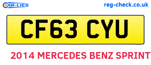 CF63CYU are the vehicle registration plates.