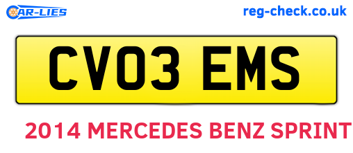 CV03EMS are the vehicle registration plates.
