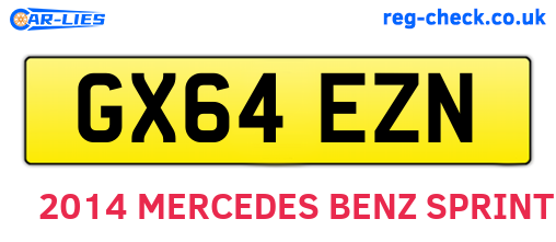 GX64EZN are the vehicle registration plates.