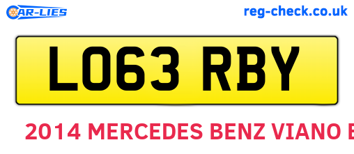 LO63RBY are the vehicle registration plates.