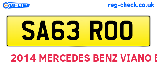 SA63ROO are the vehicle registration plates.