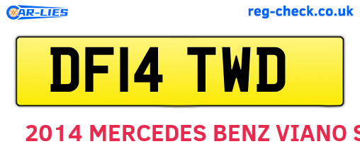 DF14TWD are the vehicle registration plates.