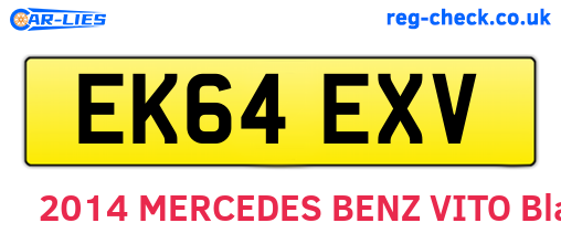 EK64EXV are the vehicle registration plates.