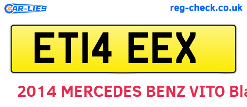 ET14EEX are the vehicle registration plates.