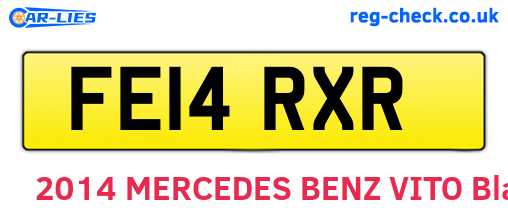FE14RXR are the vehicle registration plates.