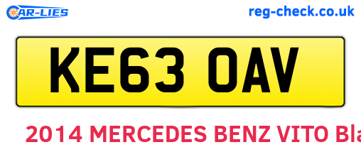 KE63OAV are the vehicle registration plates.