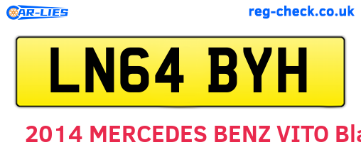 LN64BYH are the vehicle registration plates.