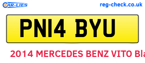 PN14BYU are the vehicle registration plates.