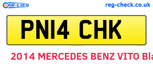 PN14CHK are the vehicle registration plates.