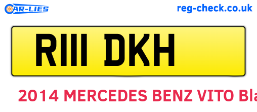R111DKH are the vehicle registration plates.