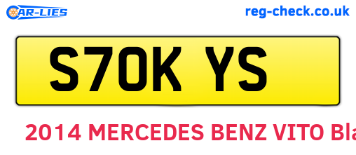 S70KYS are the vehicle registration plates.