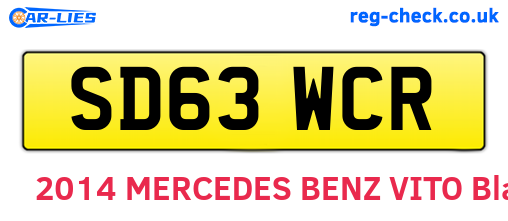 SD63WCR are the vehicle registration plates.
