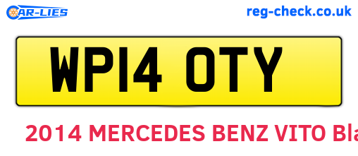 WP14OTY are the vehicle registration plates.