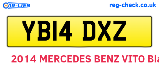 YB14DXZ are the vehicle registration plates.