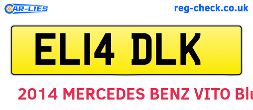 EL14DLK are the vehicle registration plates.