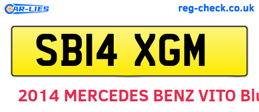 SB14XGM are the vehicle registration plates.