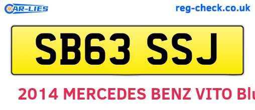 SB63SSJ are the vehicle registration plates.