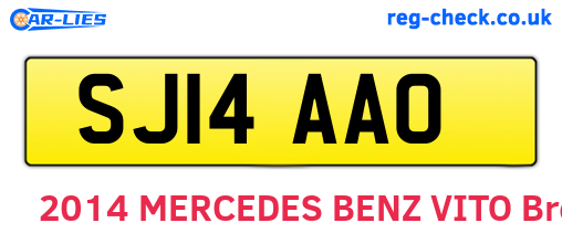 SJ14AAO are the vehicle registration plates.