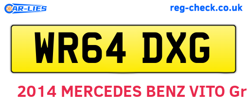 WR64DXG are the vehicle registration plates.