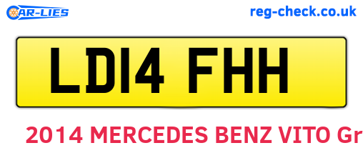 LD14FHH are the vehicle registration plates.