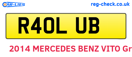 R40LUB are the vehicle registration plates.