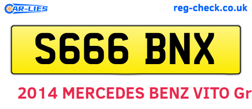 S666BNX are the vehicle registration plates.