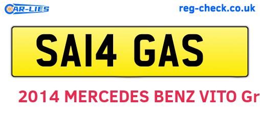 SA14GAS are the vehicle registration plates.