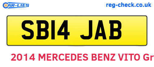 SB14JAB are the vehicle registration plates.