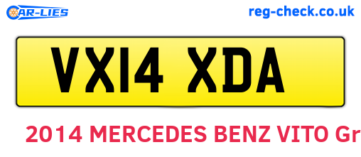 VX14XDA are the vehicle registration plates.