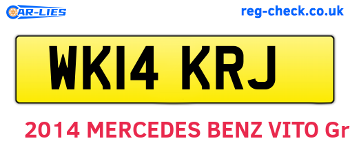 WK14KRJ are the vehicle registration plates.