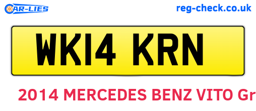 WK14KRN are the vehicle registration plates.