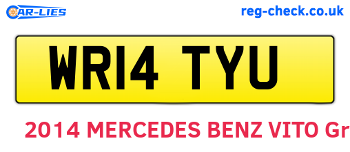 WR14TYU are the vehicle registration plates.