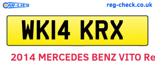 WK14KRX are the vehicle registration plates.