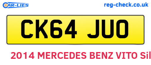 CK64JUO are the vehicle registration plates.