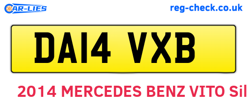 DA14VXB are the vehicle registration plates.