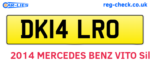 DK14LRO are the vehicle registration plates.