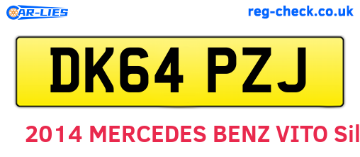 DK64PZJ are the vehicle registration plates.