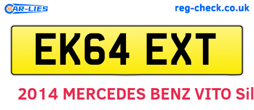 EK64EXT are the vehicle registration plates.