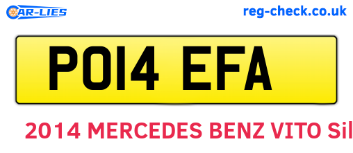 PO14EFA are the vehicle registration plates.